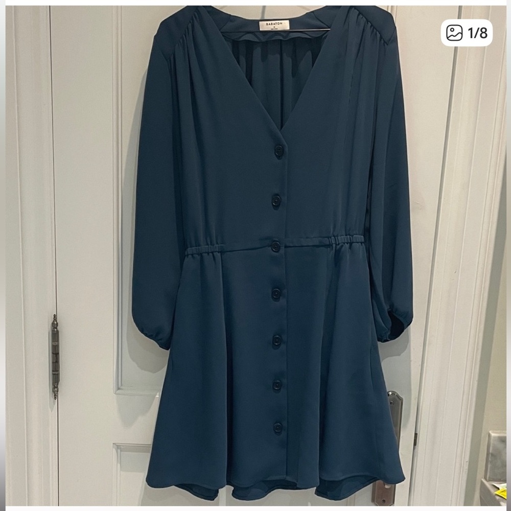 Babaton Blue Long Sleeve Dress